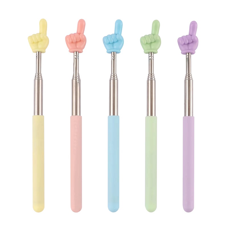 Telescopic Fishing Rod - Macaron intrekbare leraar-aanwijzerstaaf met vingerontwerp, roestvrij