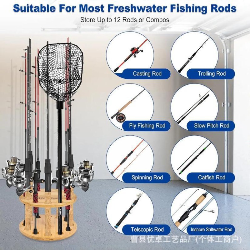 Ronde houten hengelsteun met d - Fishing Equipment And Tools recensie en prijs