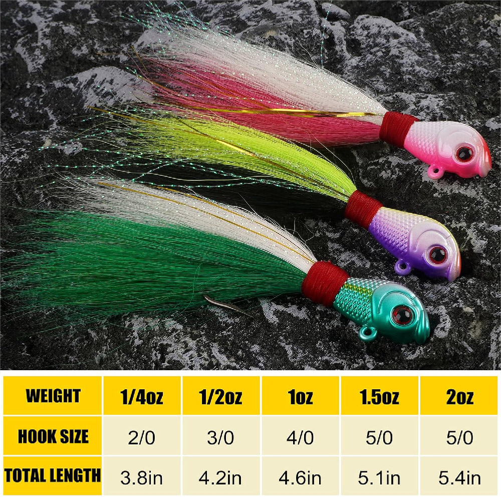 3pcs Bucktail Jigs Zoutwater Z - Surf Fishing Equipment recensie en prijs